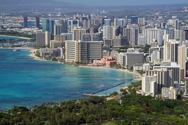 Beach of Waikiki (Honolulu, Hawaii) clipart