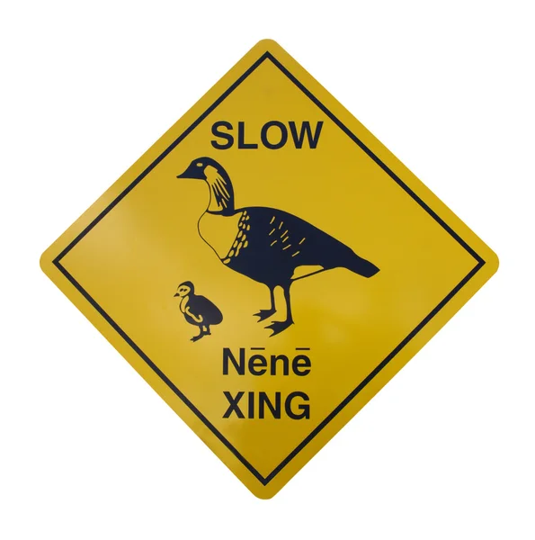 ハワイガン ネネの警告サイン — ストック写真
