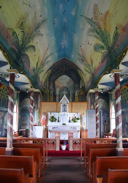 stock image Painted church St. Benedict (Big Island, Hawaii)
