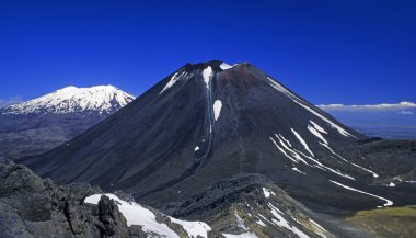 Volcanos Mount Ngauruhoe and Ruapehu (Tongariro N.P., New Zealand) clipart