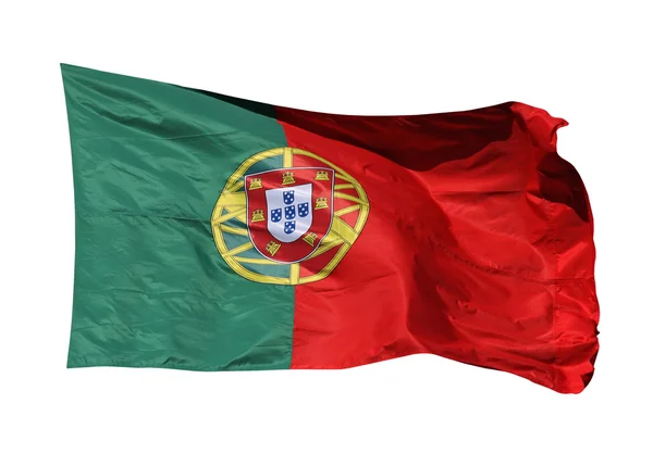 Flaga Portugalii na białym tle — Zdjęcie stockowe