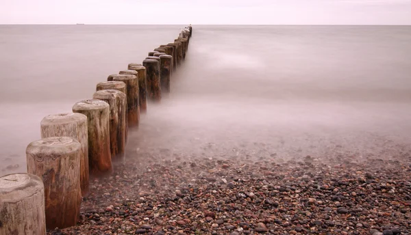 Line of Groynes at the coast of Baltic Sea 02 — Stock Photo, Image