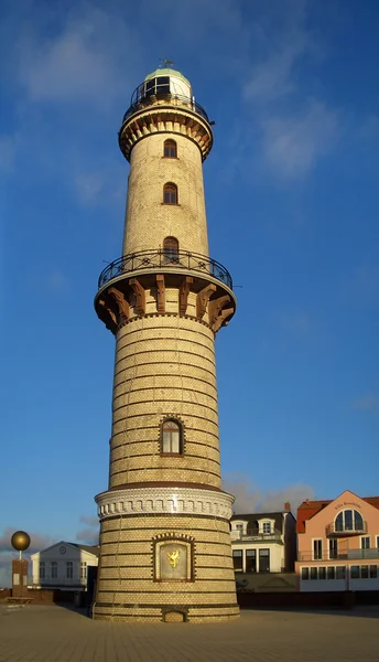 Staré lighttower Warnemuende (sever-Německo) — Stock fotografie