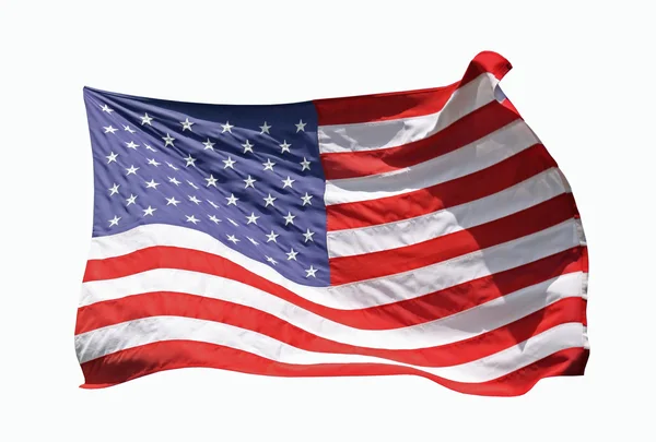 Flaga Stanów Zjednoczonych Ameryki, na białym tle — Zdjęcie stockowe