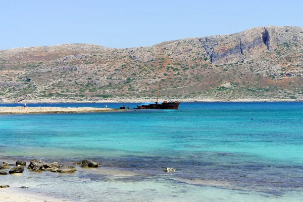 Velho naufrágio, Creta, Grécia — Fotografia de Stock