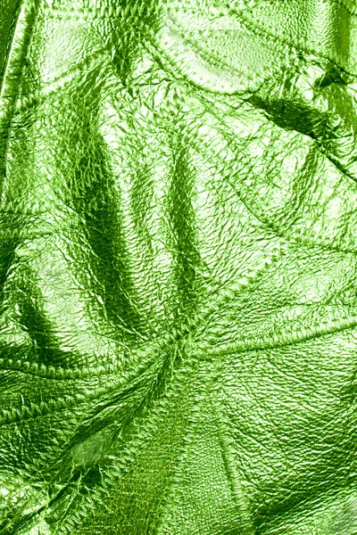 テクスチャ背景の緑の革 — ストック写真