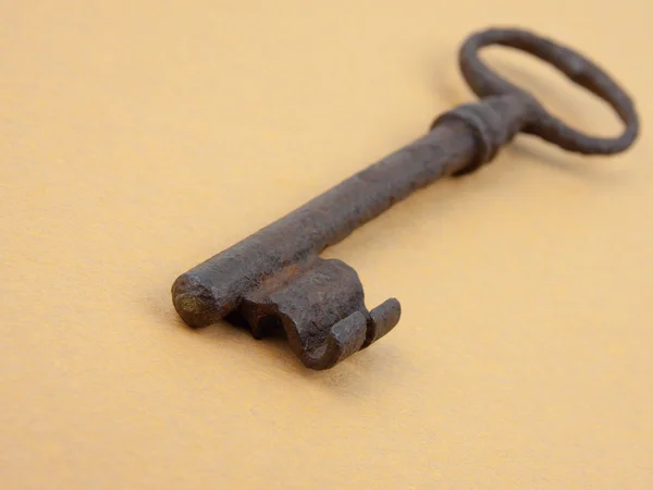 Close Up Worn Metal Key — Stock Photo, Image