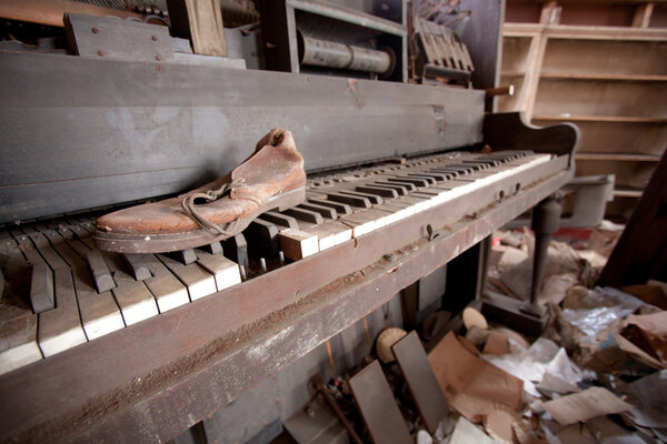 Old Piano And Shoe