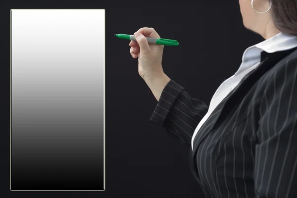 Businesswoman With Blank Gradient Chart — Stock Photo, Image