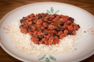 Kidney Beans And Rice On A Plate clipart