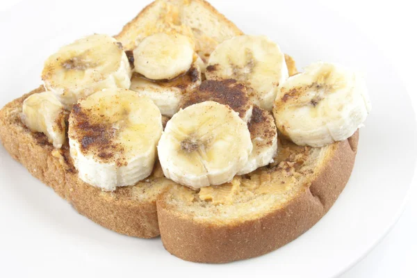 Банани та арахісове масло бутерброд — стокове фото