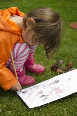 Child painting clipart