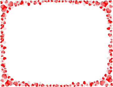 Red and White Heart Border clipart