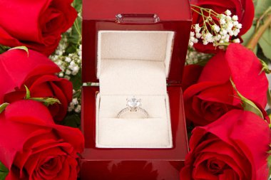 Engagement Ring With Roses clipart