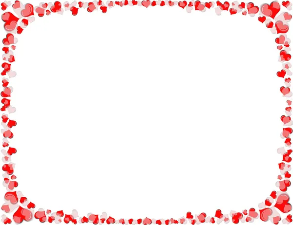 Röda och vita hjärtat gränsen — Stockfoto