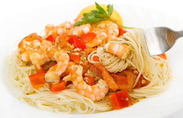 Shrimp Scampi Pasta Dish — Stock Photo, Image