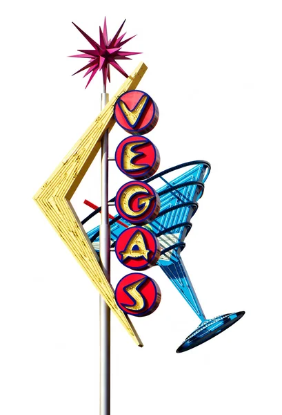 Старая полосатая вывеска Лас-Вегаса — стоковое фото