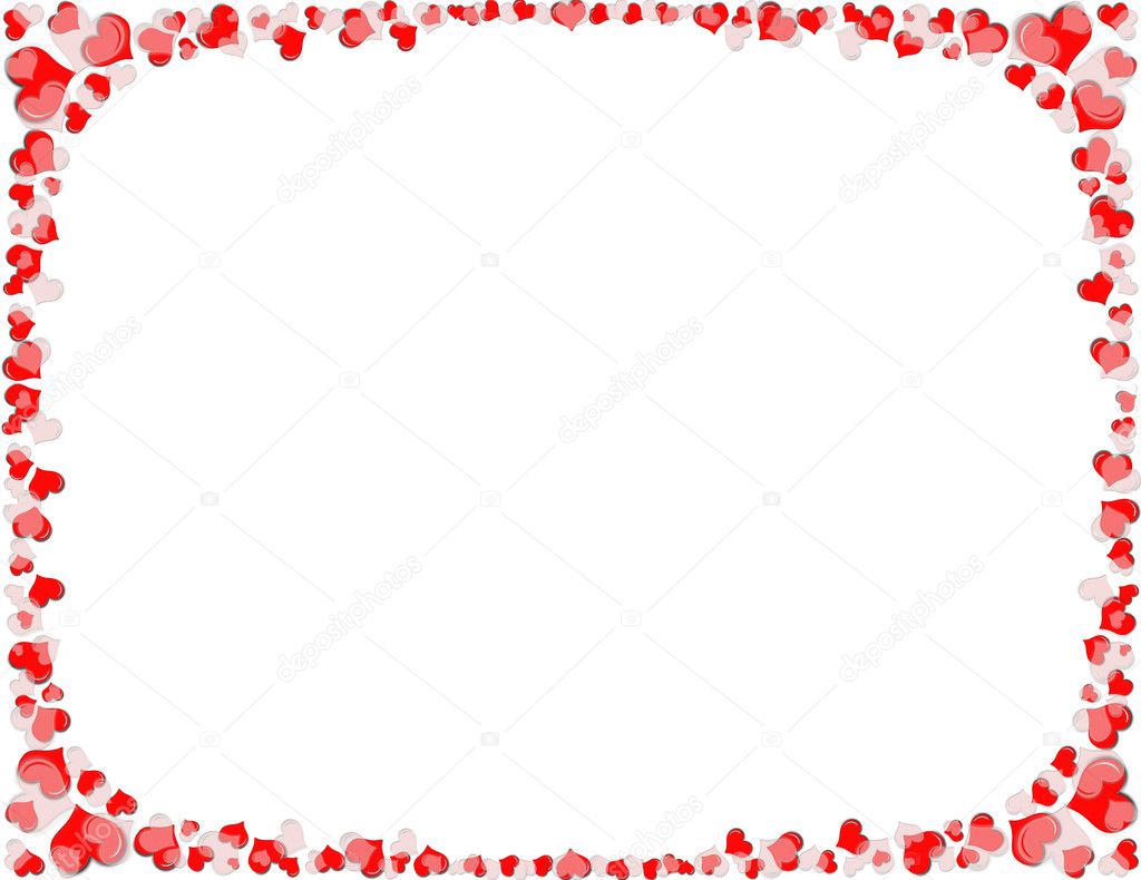 Red and White Heart Border