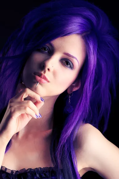 stock image Purple hair