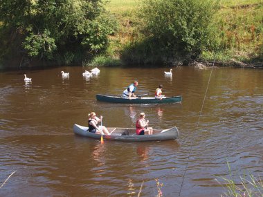 Rowers on river clipart