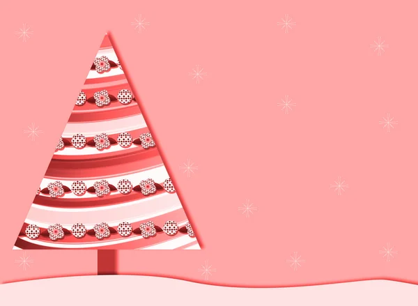 Ροζ ρετρό χριστουγεννιάτικο δέντρο φόντο — Φωτογραφία Αρχείου