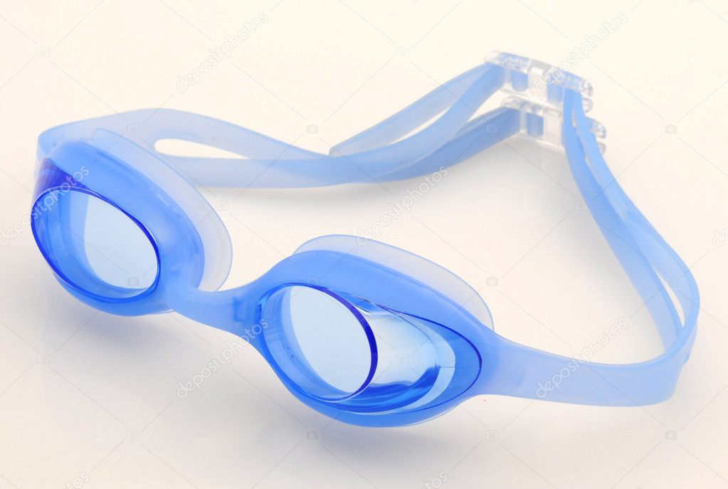 Blue swimming goggles