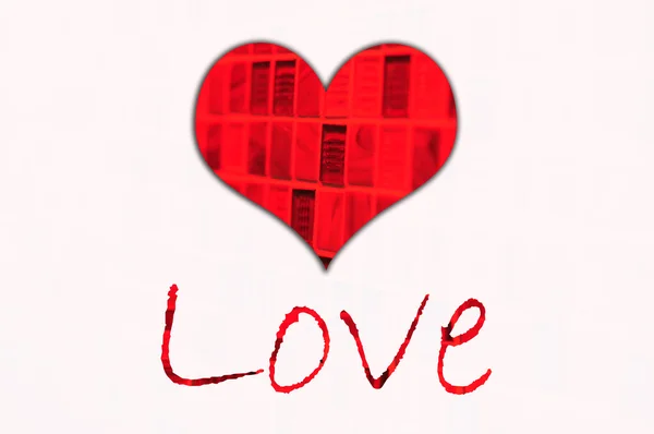 Liefde en rood hart achtergrond — Stockfoto