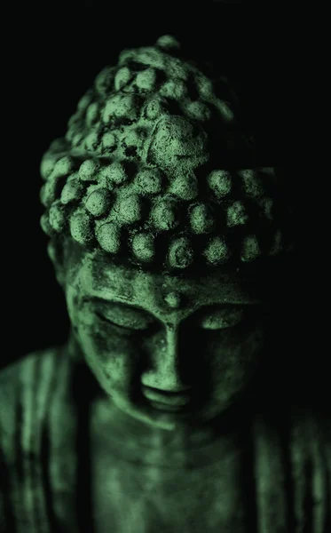 Face of Buddha in green — Stock Photo, Image