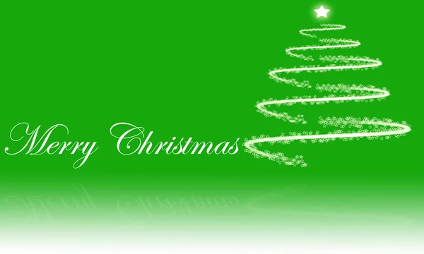 Abstraktní vánoční strom s hvězdami textem Veselé Vánoce — Stock fotografie