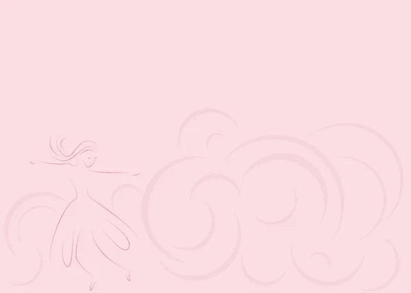Abstracte roze achtergrond met meisje twirling — Stockfoto