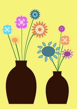 Retro flowers clipart