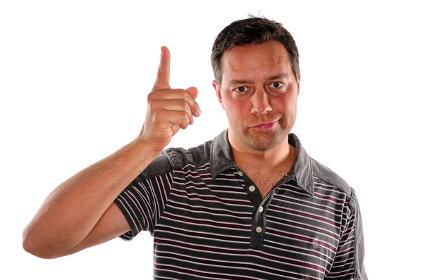 Shaking finger in disapproval — Stock Photo, Image