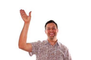 Young man waving clipart