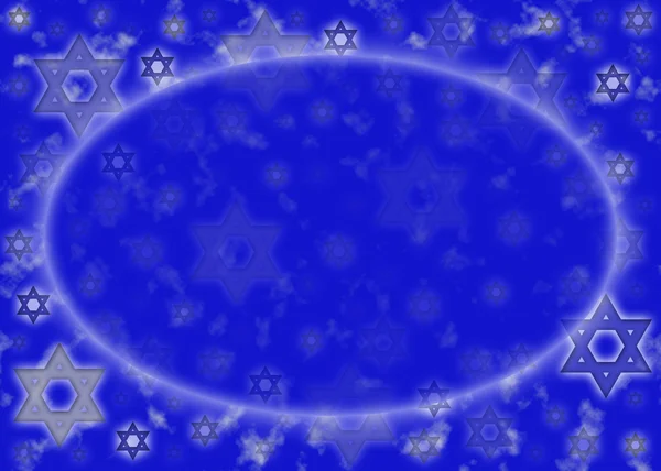 青と銀のダビデの星の背景 — ストック写真