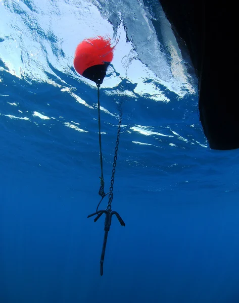 Podwodne widoki kotwica — Zdjęcie stockowe
