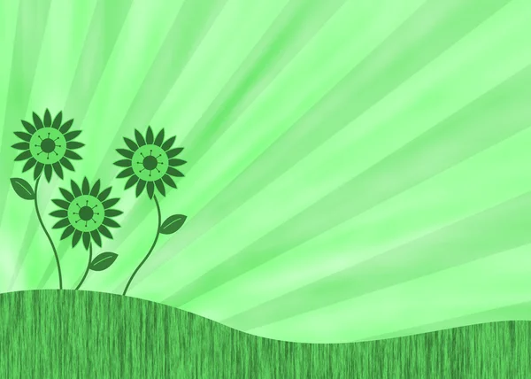 Green retro flower background — Stock Photo, Image