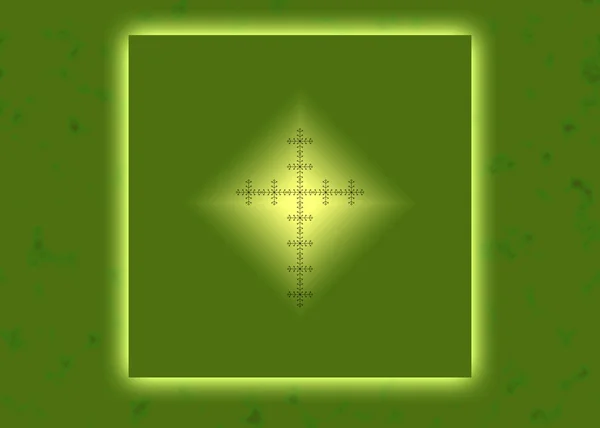 Grün leuchtendes christliches Kreuz — Stockfoto