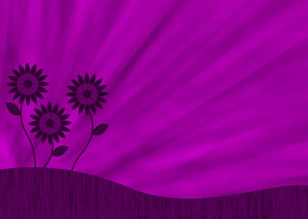 紫色复古花朵背景 — 图库照片
