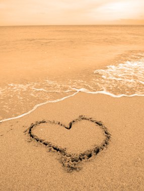 Heart drawn in sand clipart