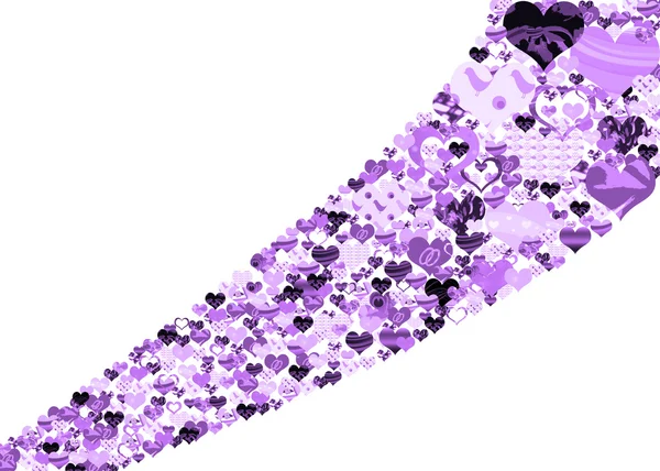 Abstract purple hearts — Stock Photo, Image