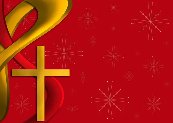 Rosso e oro religioso sfondo di Natale — Foto Stock