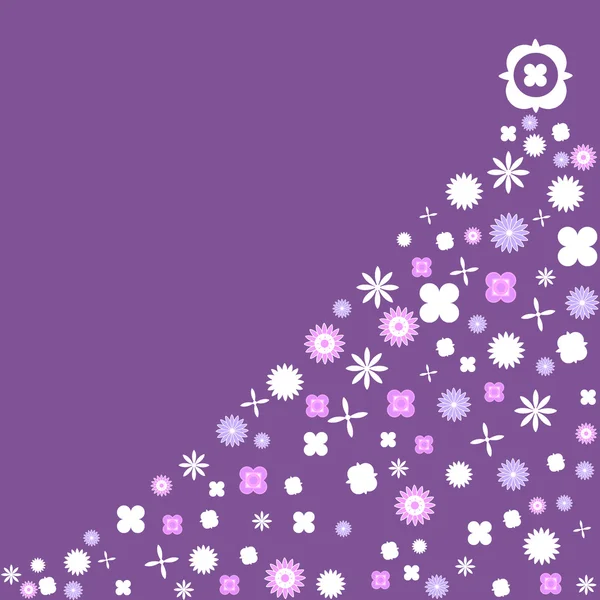 Purple Retro Christmas Tree with vintage flowers — Stock Photo, Image