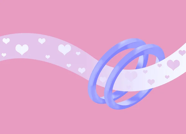 Rózsaszín és fehér a házasság és a jegygyűrű — Stock Fotó