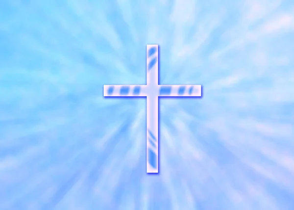Cruz Cristã Azul — Fotografia de Stock