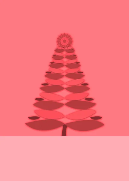 Pembe retro Noel ağacı arka plan — Stok fotoğraf