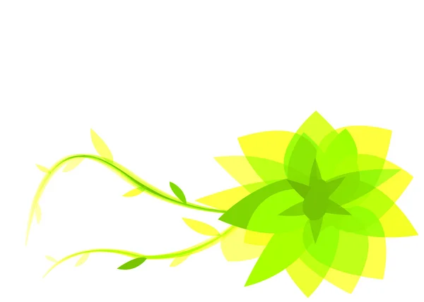 Fiore astratto verde e giallo — Foto Stock