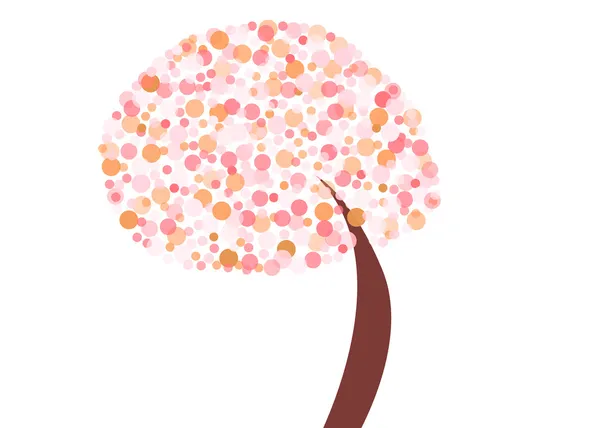 Abstrakter Retro-Baum mit rosa und orangen Farben — Stockfoto