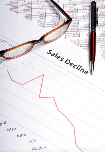 Declínio das vendas — Fotografia de Stock