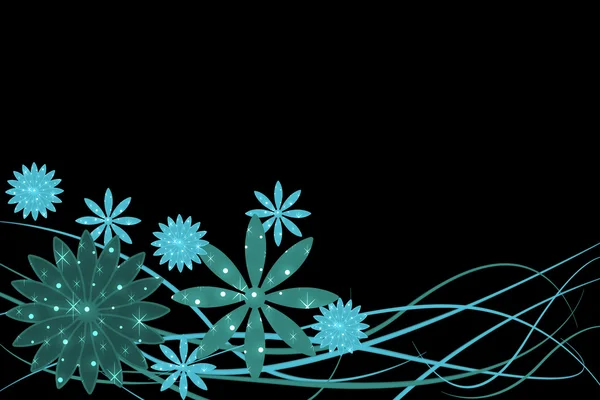 Abstracte blauwe bloemen achtergrond — Stockfoto
