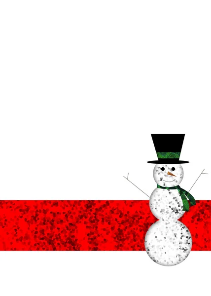Ein Winterurlaub Hintergrund mit glücklichem Schneemann — Stockfoto